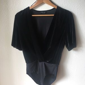 Zara black velvet bodysuit
